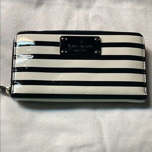 Kate Spade Black and White Striped Wallet